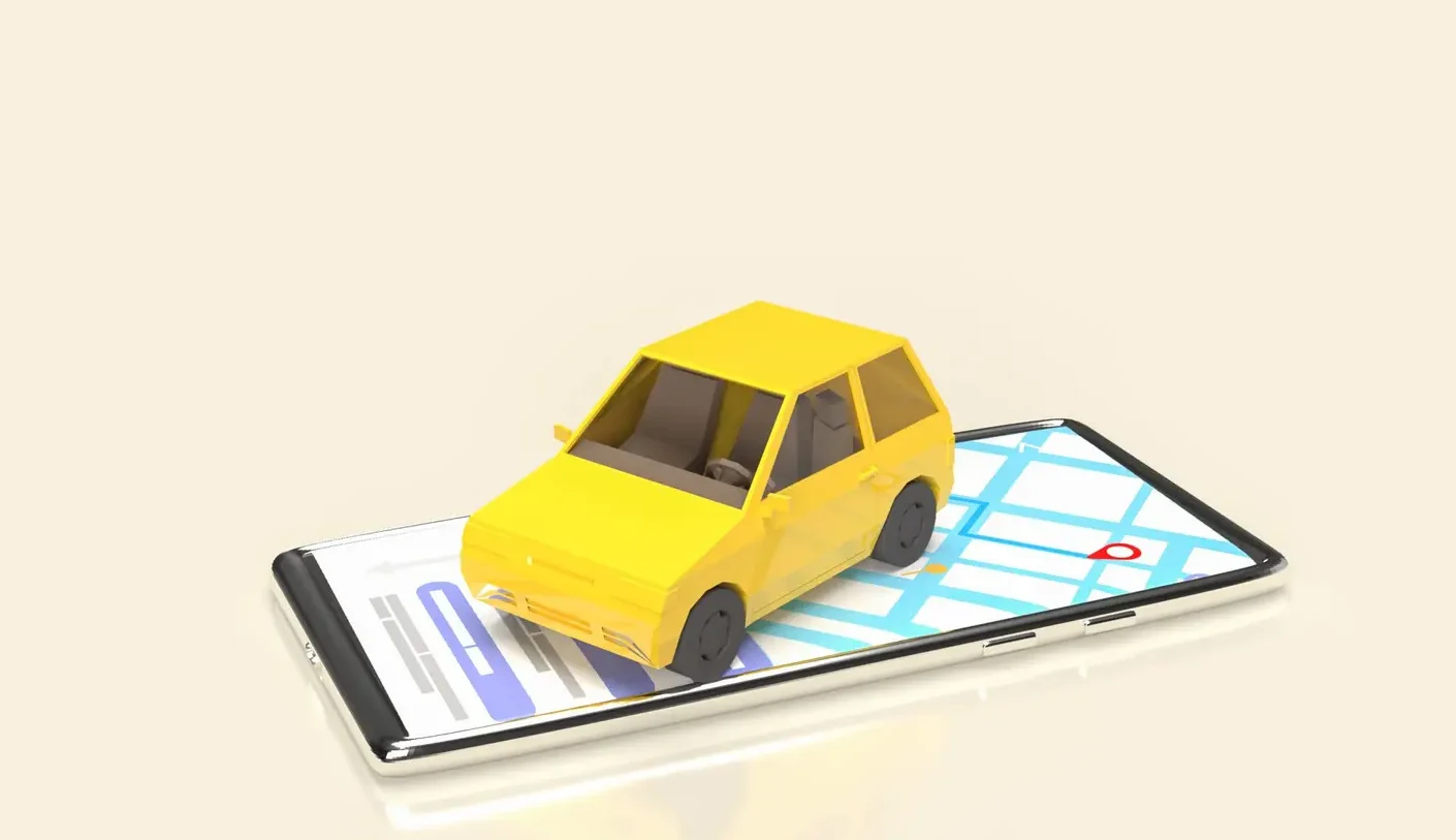 AI Yellow car on phone